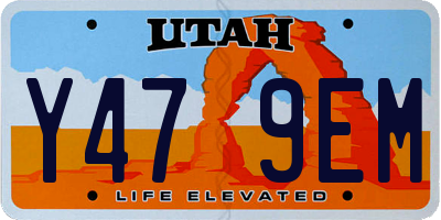 UT license plate Y479EM