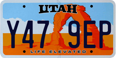 UT license plate Y479EP