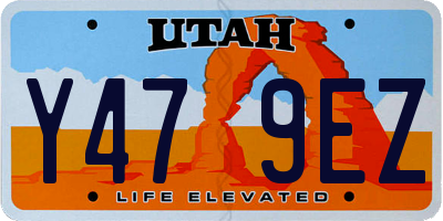 UT license plate Y479EZ