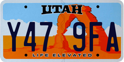 UT license plate Y479FA