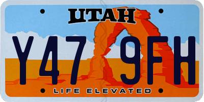 UT license plate Y479FH