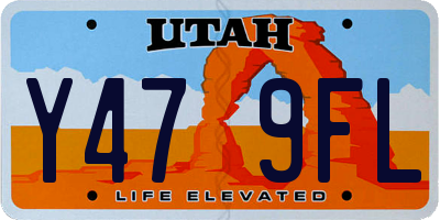 UT license plate Y479FL