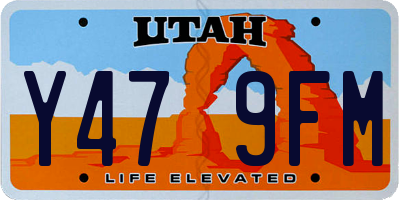 UT license plate Y479FM