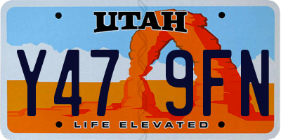 UT license plate Y479FN