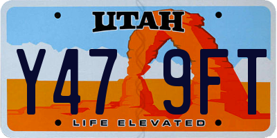 UT license plate Y479FT