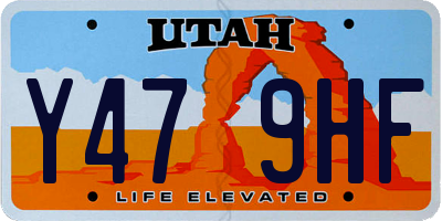 UT license plate Y479HF