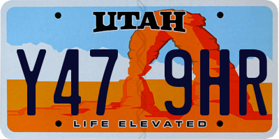 UT license plate Y479HR