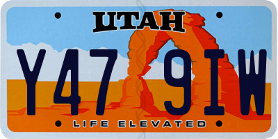 UT license plate Y479IW
