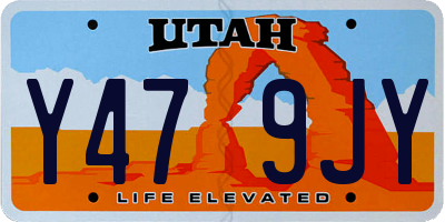 UT license plate Y479JY