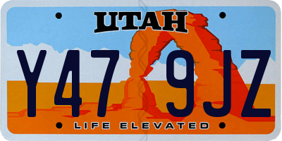 UT license plate Y479JZ