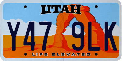 UT license plate Y479LK