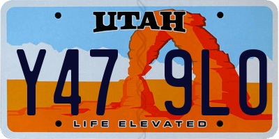 UT license plate Y479LO