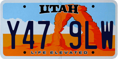 UT license plate Y479LW