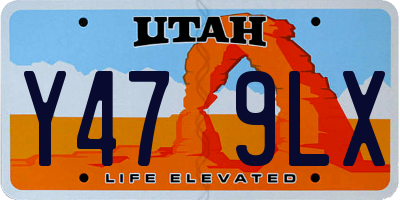 UT license plate Y479LX