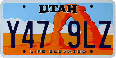 UT license plate Y479LZ