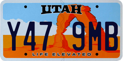 UT license plate Y479MB