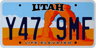 UT license plate Y479MF