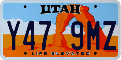 UT license plate Y479MZ