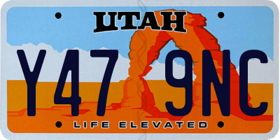 UT license plate Y479NC