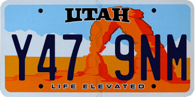 UT license plate Y479NM