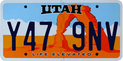 UT license plate Y479NV