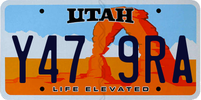 UT license plate Y479RA