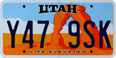 UT license plate Y479SK