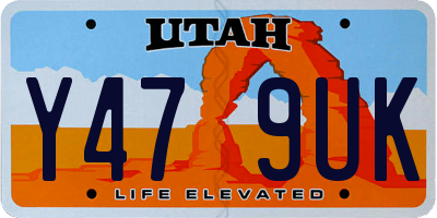 UT license plate Y479UK