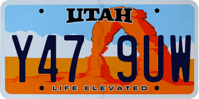 UT license plate Y479UW