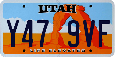 UT license plate Y479VF