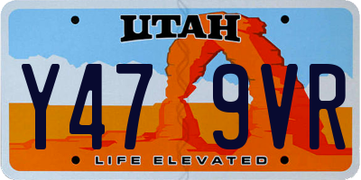 UT license plate Y479VR
