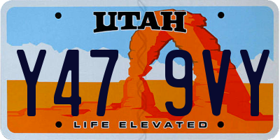 UT license plate Y479VY