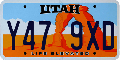 UT license plate Y479XD