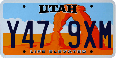 UT license plate Y479XM