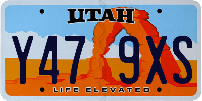 UT license plate Y479XS