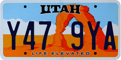 UT license plate Y479YA