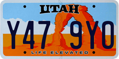 UT license plate Y479YO
