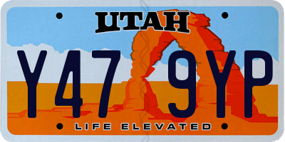 UT license plate Y479YP