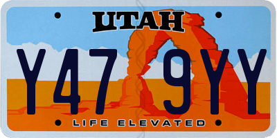 UT license plate Y479YY