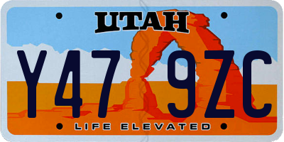 UT license plate Y479ZC