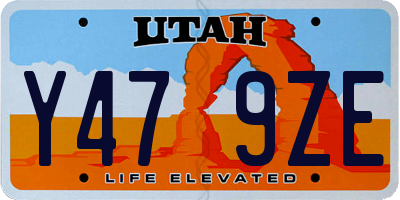 UT license plate Y479ZE