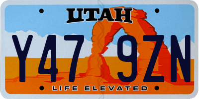 UT license plate Y479ZN
