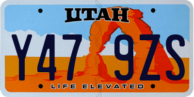 UT license plate Y479ZS