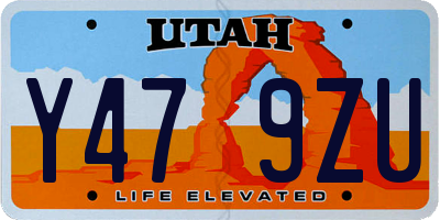 UT license plate Y479ZU