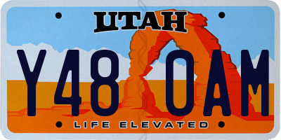 UT license plate Y480AM