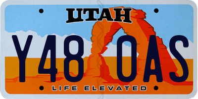 UT license plate Y480AS