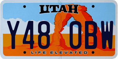 UT license plate Y480BW