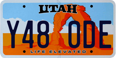 UT license plate Y480DE