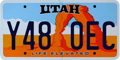 UT license plate Y480EC