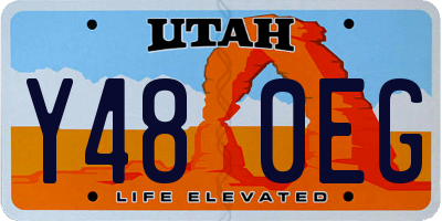 UT license plate Y480EG